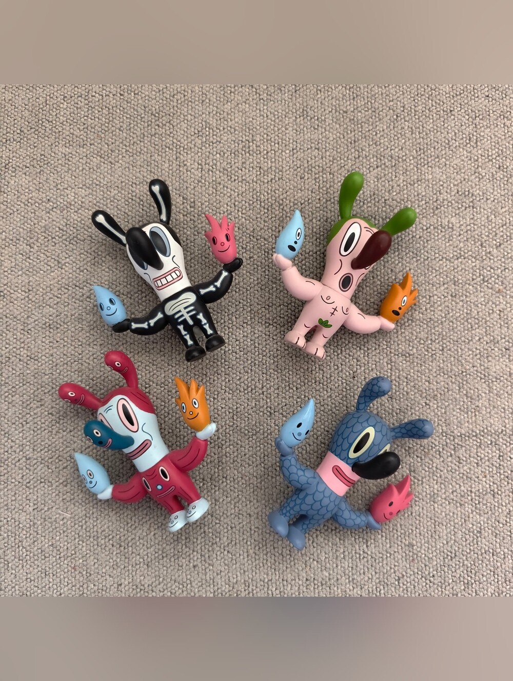 Gary Baseman Fire Water Aqua Bunny Vinyl Figures